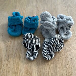 Zutano Baby Walker Shoes - Teal, Gray, Black & White